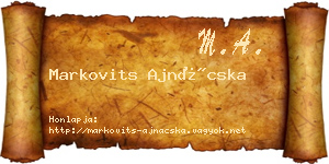 Markovits Ajnácska névjegykártya